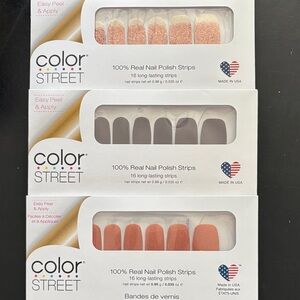 Color Street Glitter and Solid Nail Strips Trio